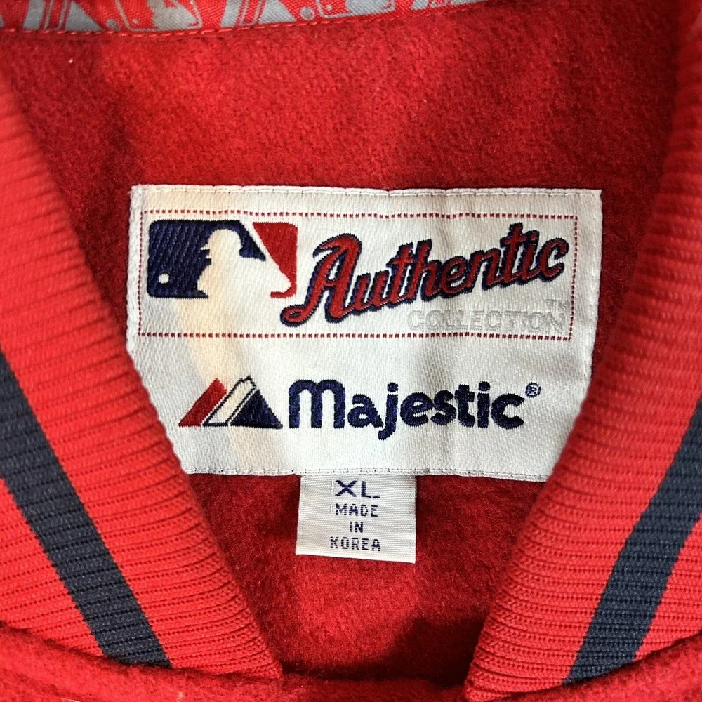Vintage Majestic MLB Boston Red Sox Quilted Wool Bomber Varsity Jacket Size XL - Picture 2 of 14